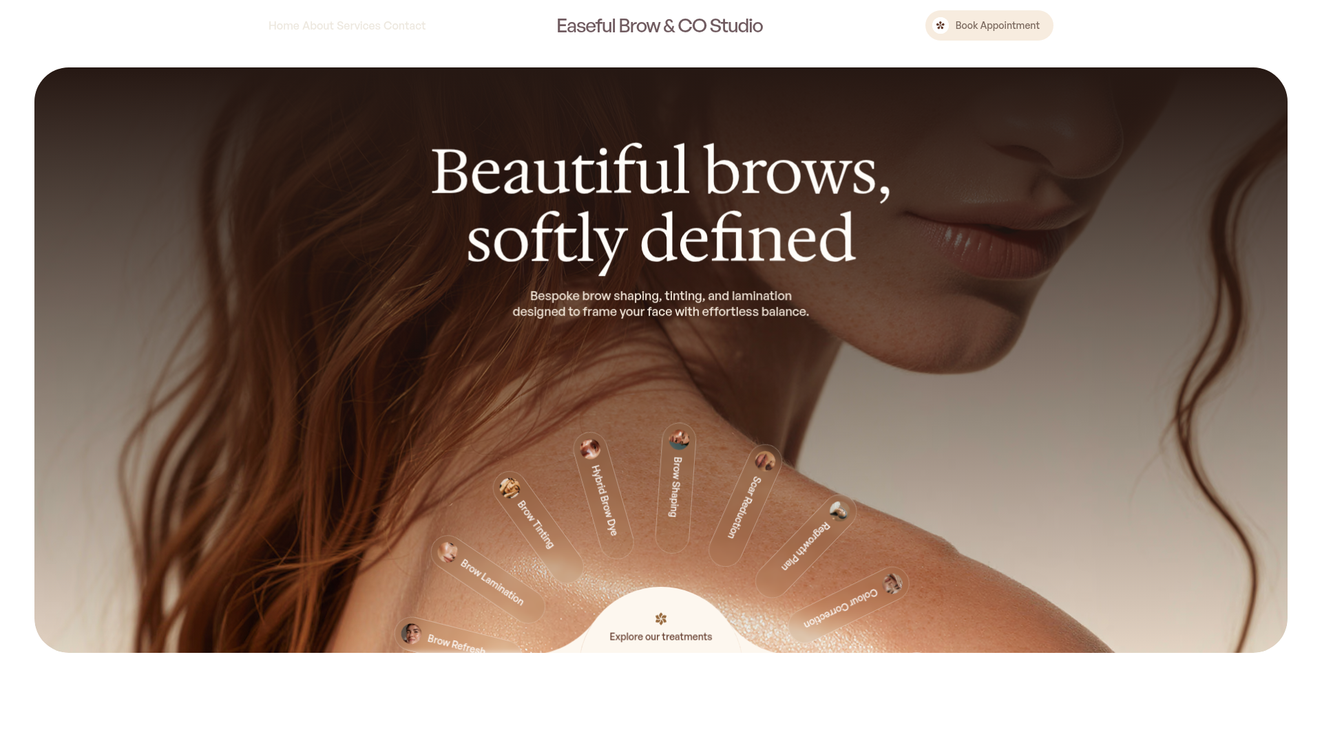 Easeful Brow & Co Studio website preview